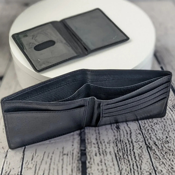 Vintage 90s Polo Ralph Lauren leather wallet, black, 2 / dual ID window, CCW LTC - Picture 5 of 10